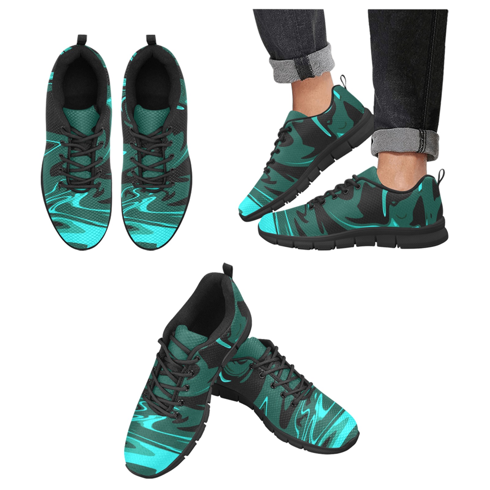 hauntedlagoon Men's Breathable Running Shoes (Model 055)