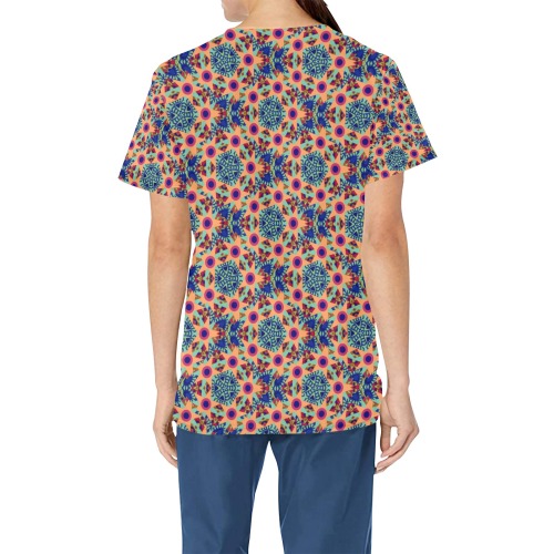 Pink Solars 2 All Over Print Scrub Top