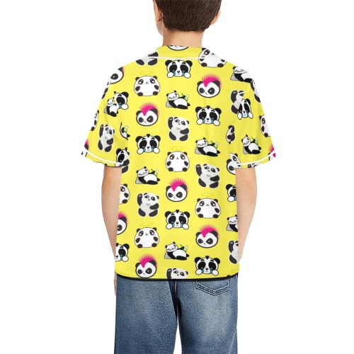 Panda life All Over Print Baseball Jersey for Kids (Model T50)