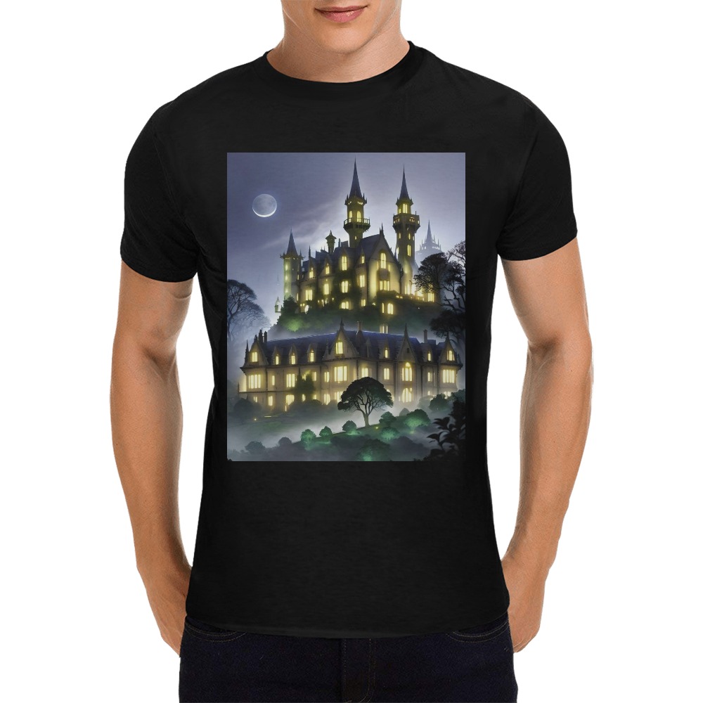 Gothic Mansion at Dusk Men's T-Shirt in USA Size (Front Printing Only)