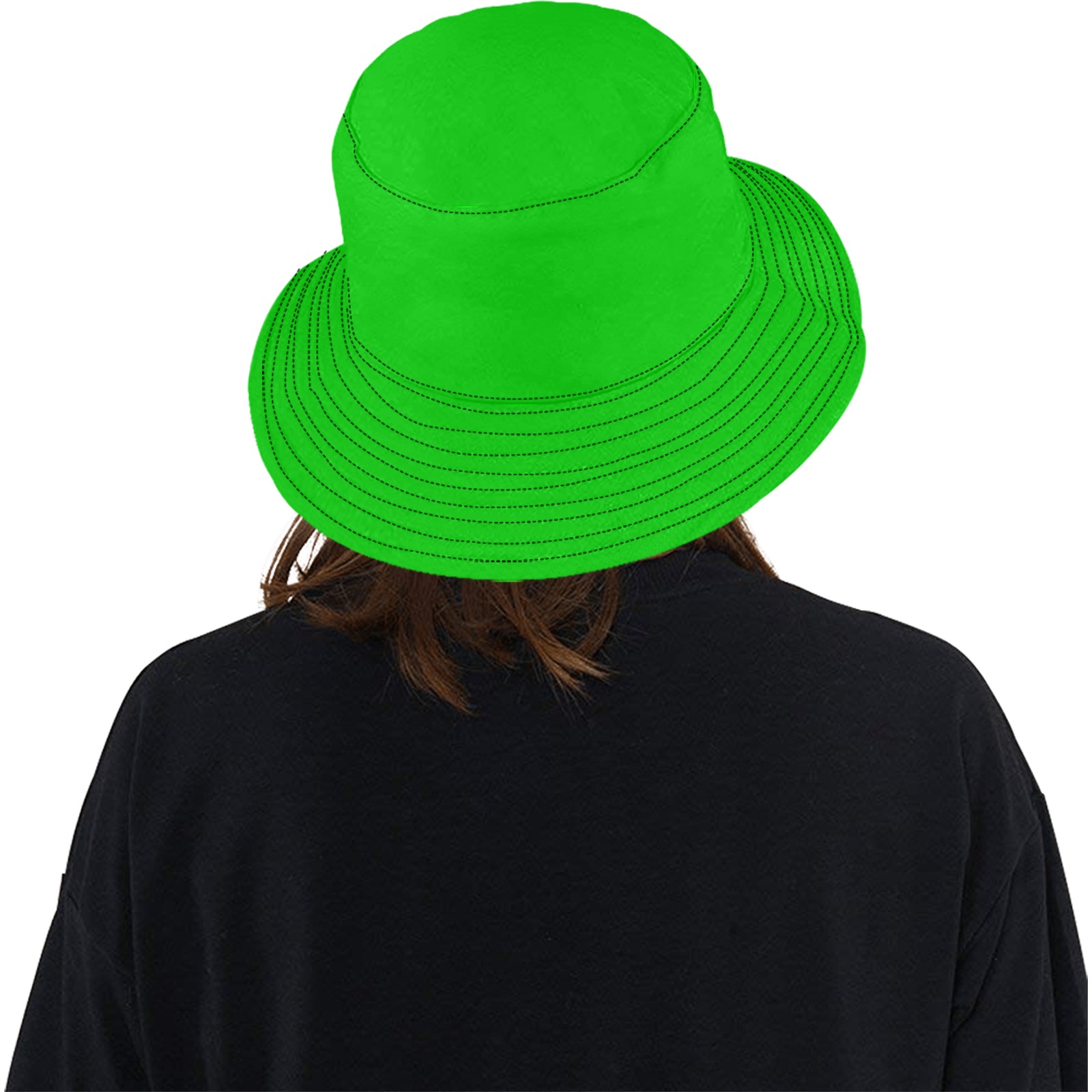 Merry Christmas Green Solid Color Unisex Summer Bucket Hat