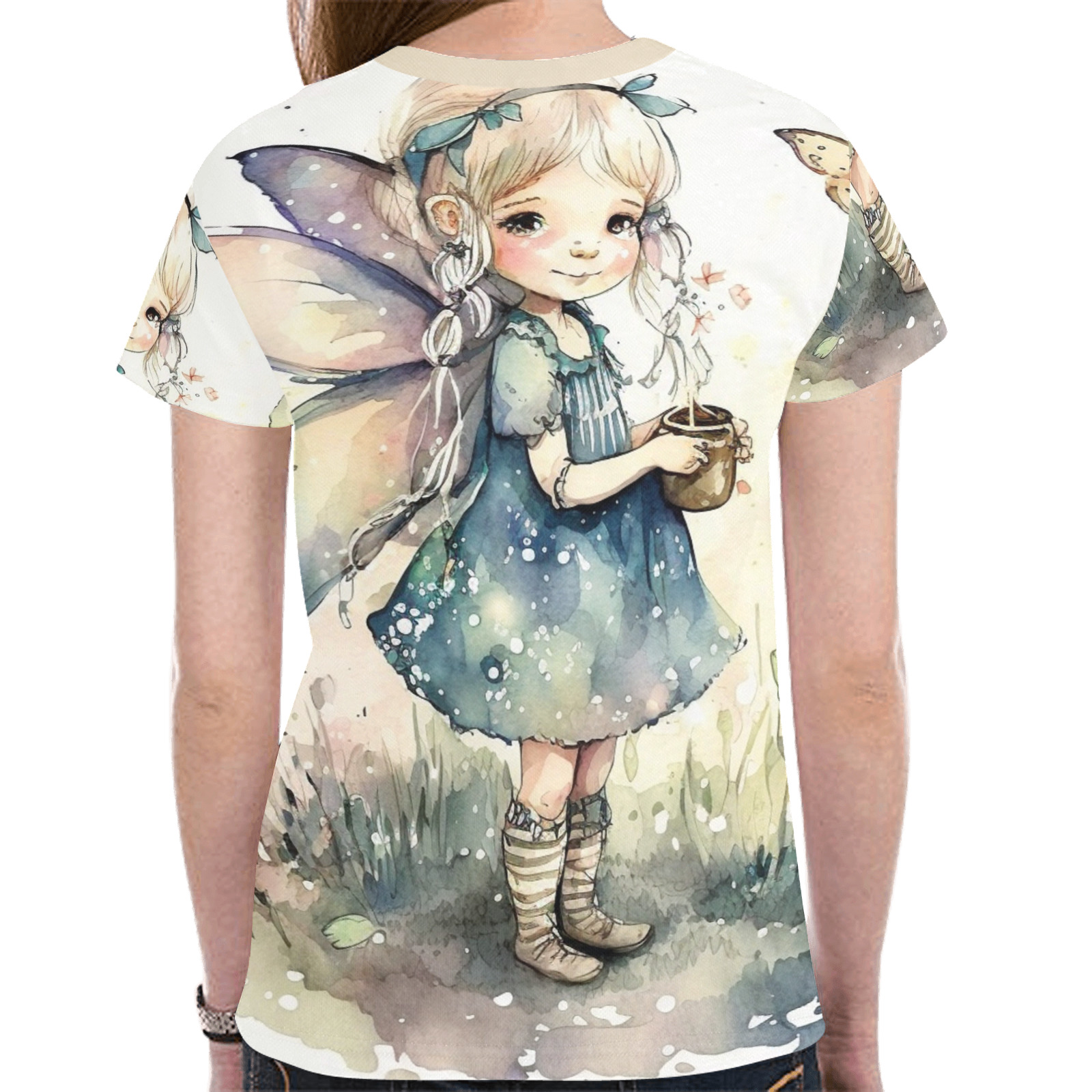 Little fairy girl New All Over Print T-shirt for Women (Model T45)