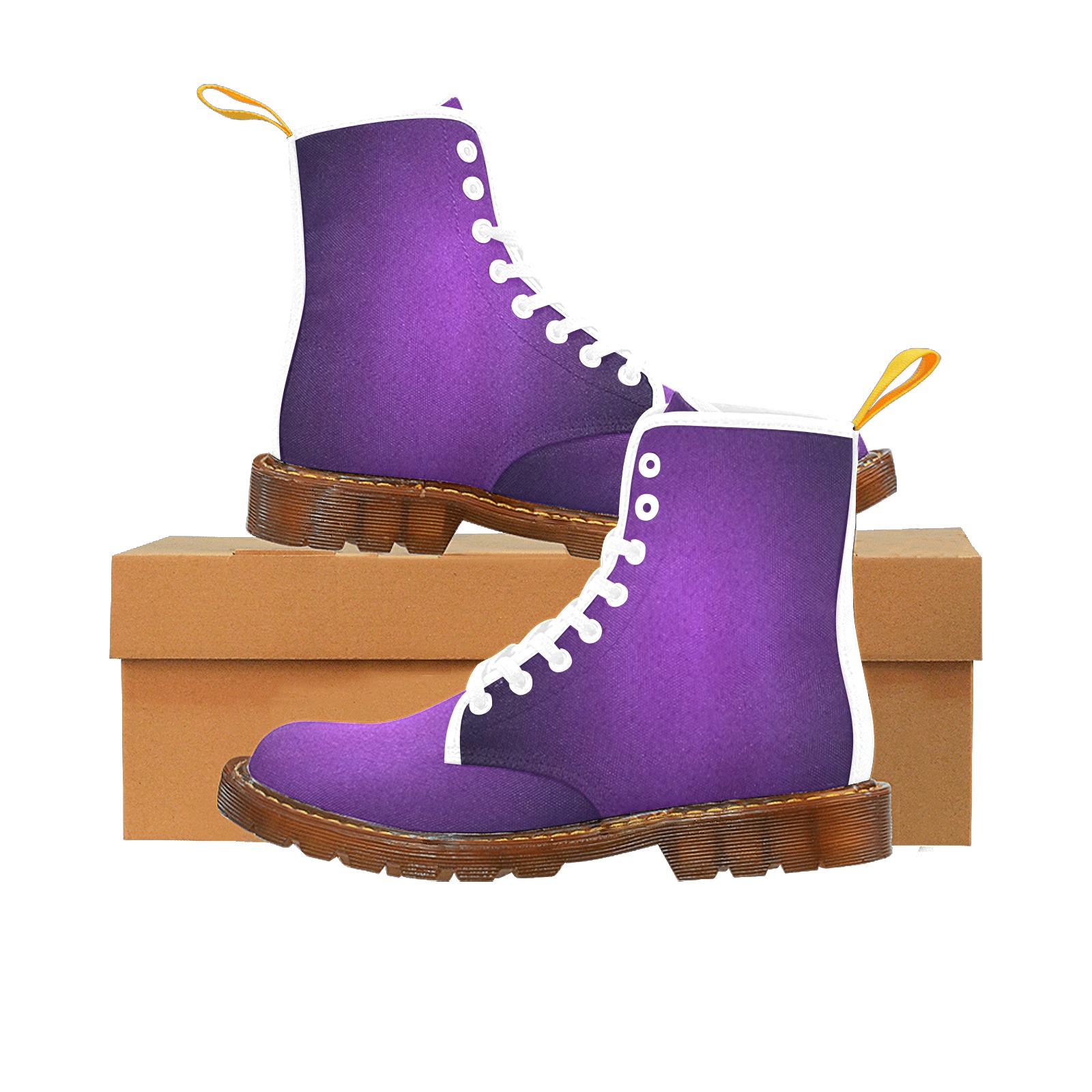 Purple Smooth Women Boots White Martin Boots For Women Model 1203H