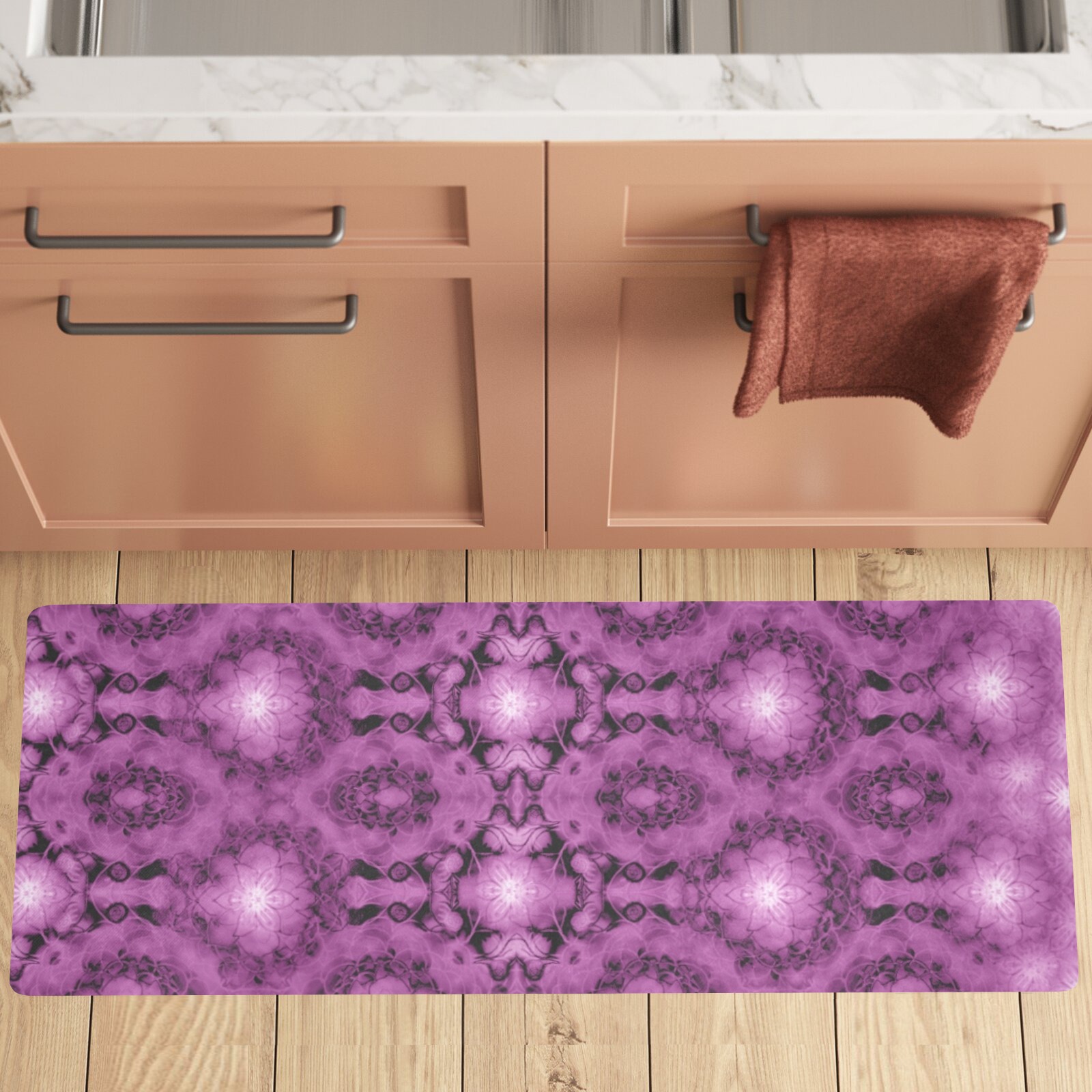Nidhi decembre 2014-pattern 7-44x55 inches-purple Kitchen Mat 48"x17"