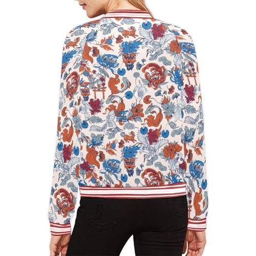 Wild Asian pattern I All Over Print Bomber Jacket for Women (Model H21)