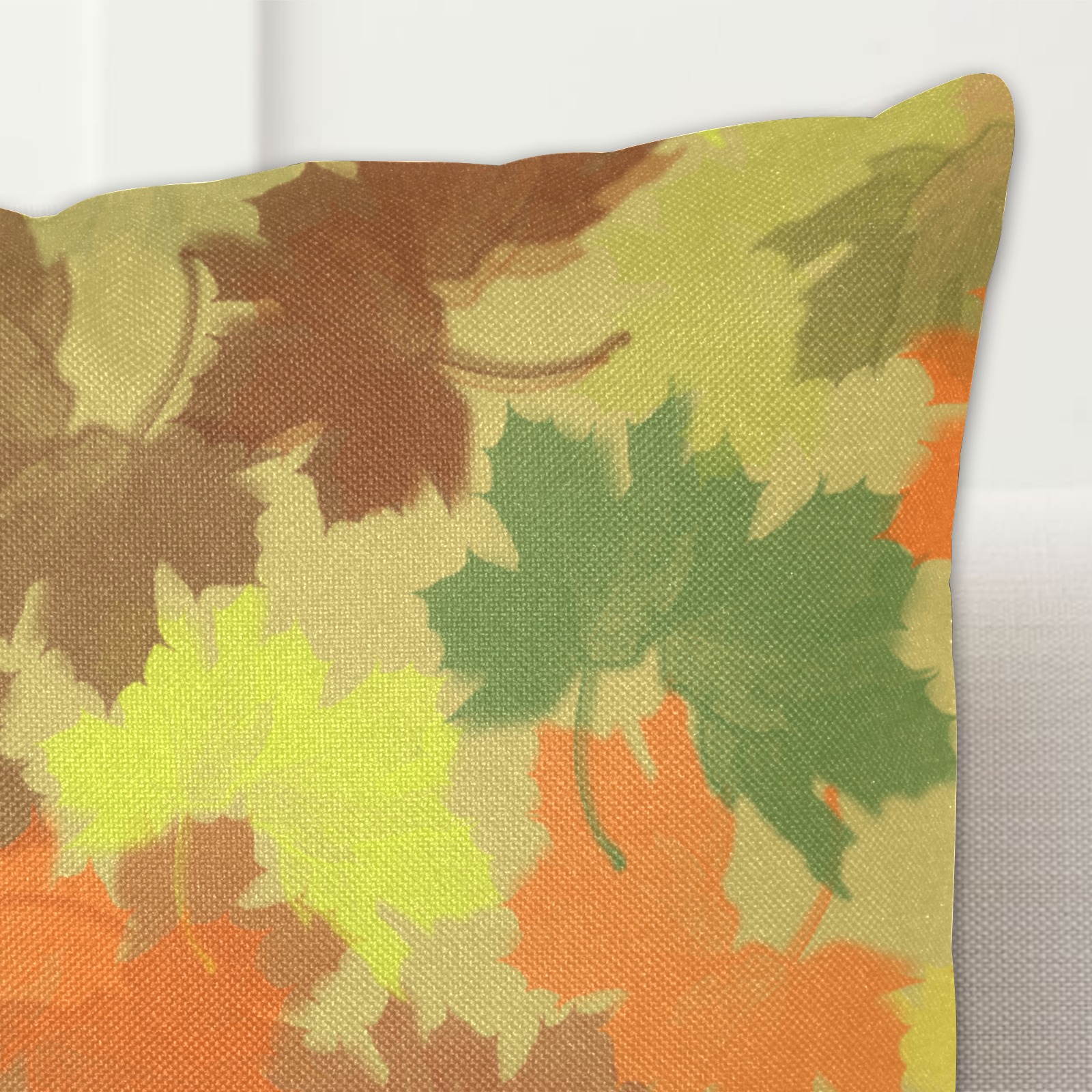 Autumn Leaves / Fall Leaves Linen Zippered Pillowcase 18"x18"(Two Sides)