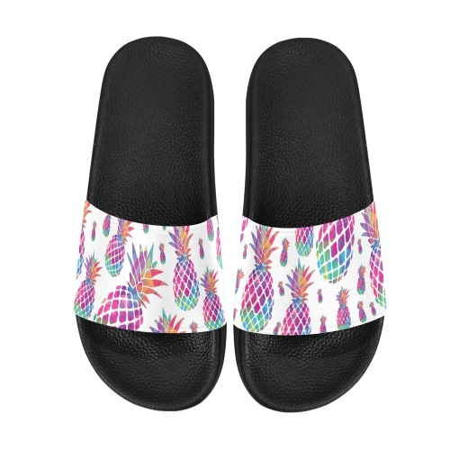 Men's Retro Pineapple Slide Sandals for Summer Fun Men's Slide Sandals (Model 057)