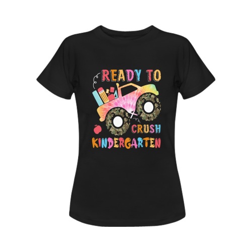 Ready to Crush Kindergarten First Day of School Women's T-Shirt in USA Size (Front Printing Only)
