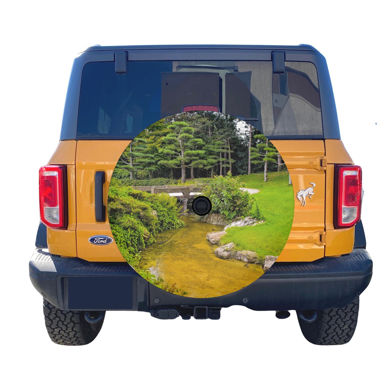 Japanese garden Spare Tire Cover with Backup Camera Hole (30 Inch)