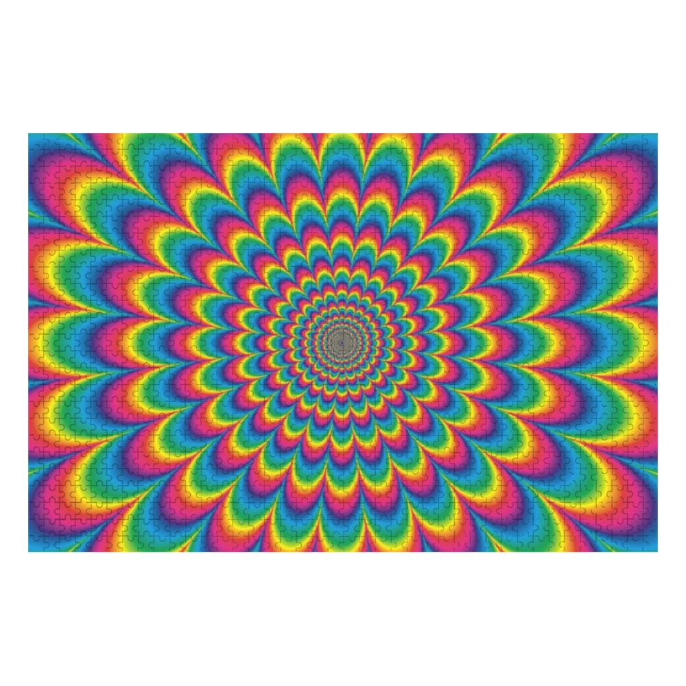 psychedelic trippy pattern 1000-Piece Wooden Photo Puzzles
