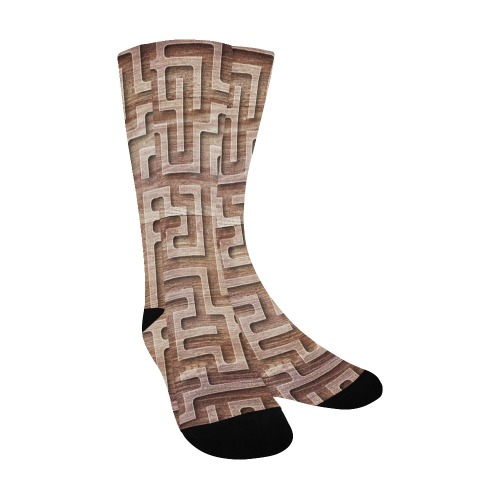 Wooden Maze Men's Custom Socks