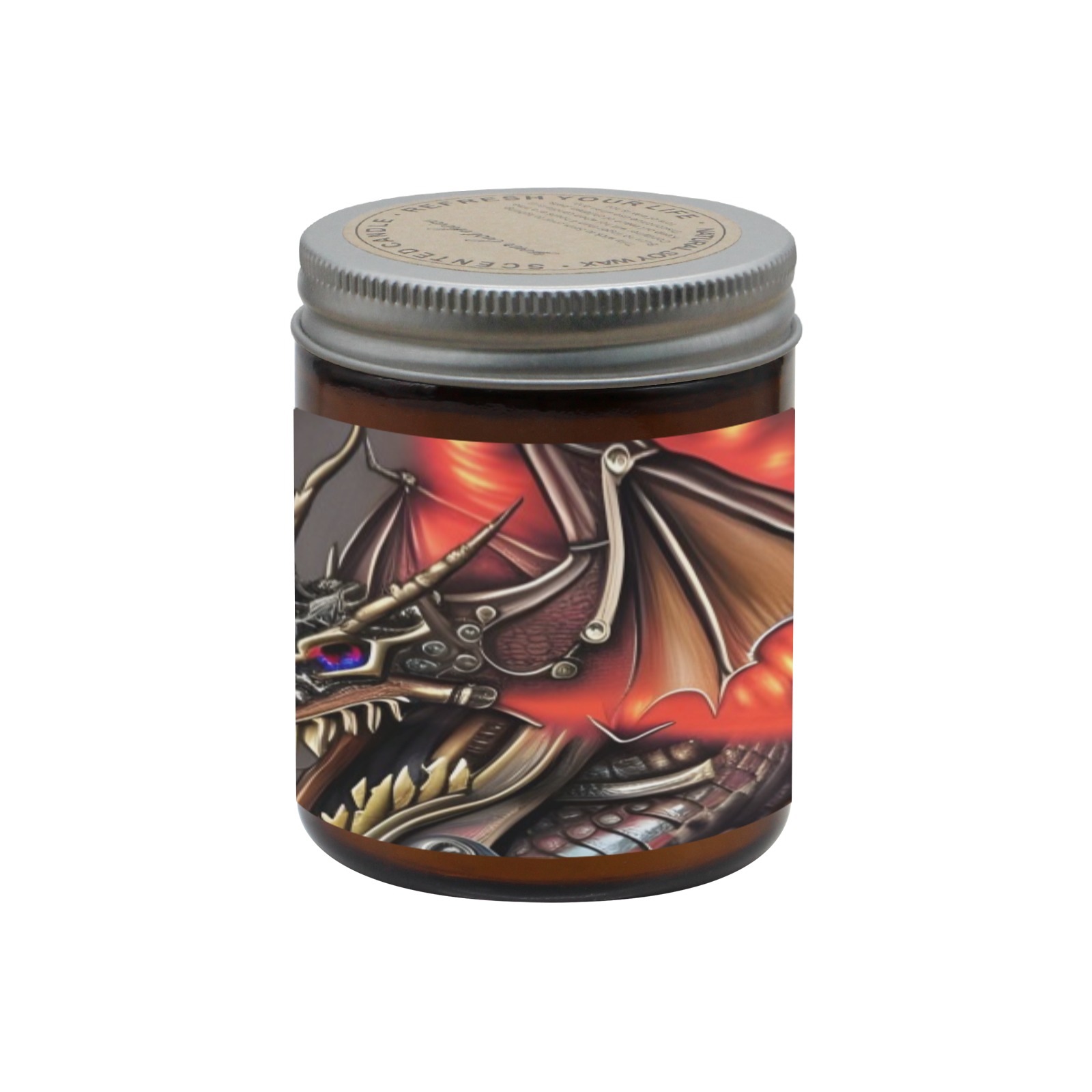 Steampunk Dragon Tawny Candle Cup - Large Size (Rose Sandal)