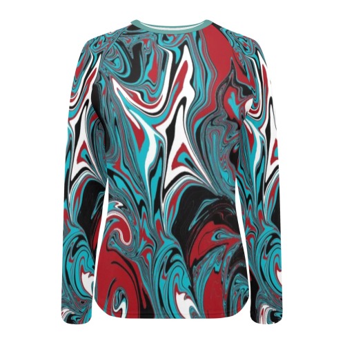 Dark Wave of Colors Women's Long Sleeve Swim Shirt (Model S39)