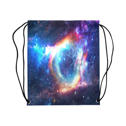 Mystical fantasy deep galaxy space - Interstellar cosmic dust Large Drawstring Bag Model 1604 (Twin Sides)  16.5"(W) * 19.3"(H)