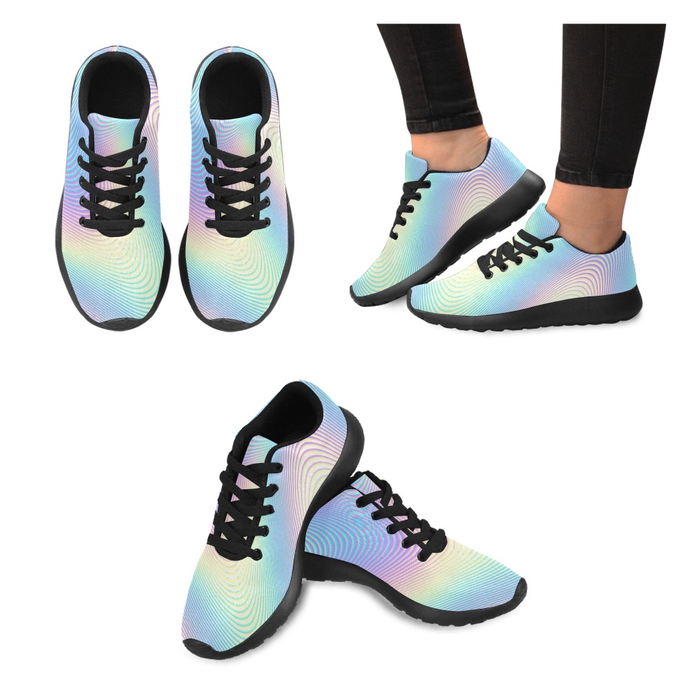 Holographic Rainbow Prints Women’s Running Shoes (Model 020)