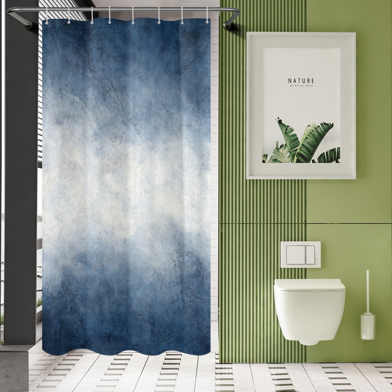 tie dye blue Shower Curtain 48"x72"