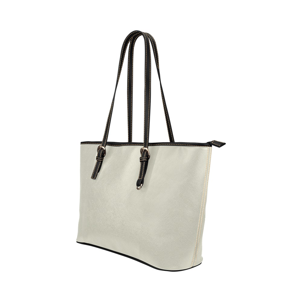 light beige Leather Tote Bag/Large (Model 1651)