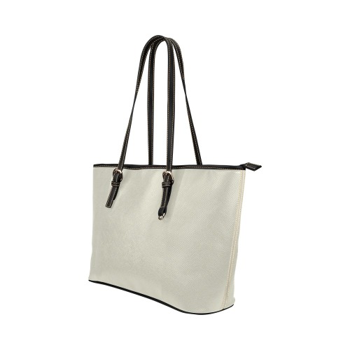 light beige Leather Tote Bag/Large (Model 1651)