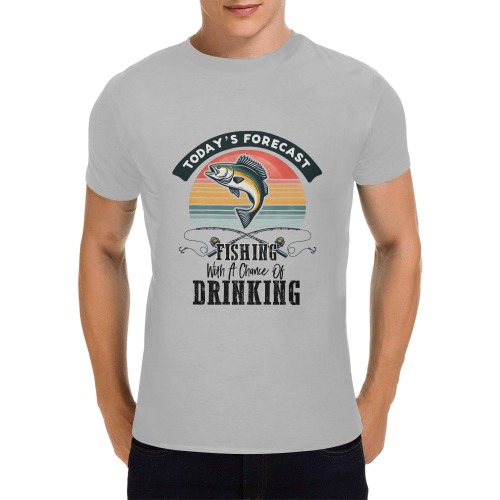Today's Forecast Fishing With The Chance Of Drinking (GR) Men's T-Shirt in USA Size (Front Printing Only)
