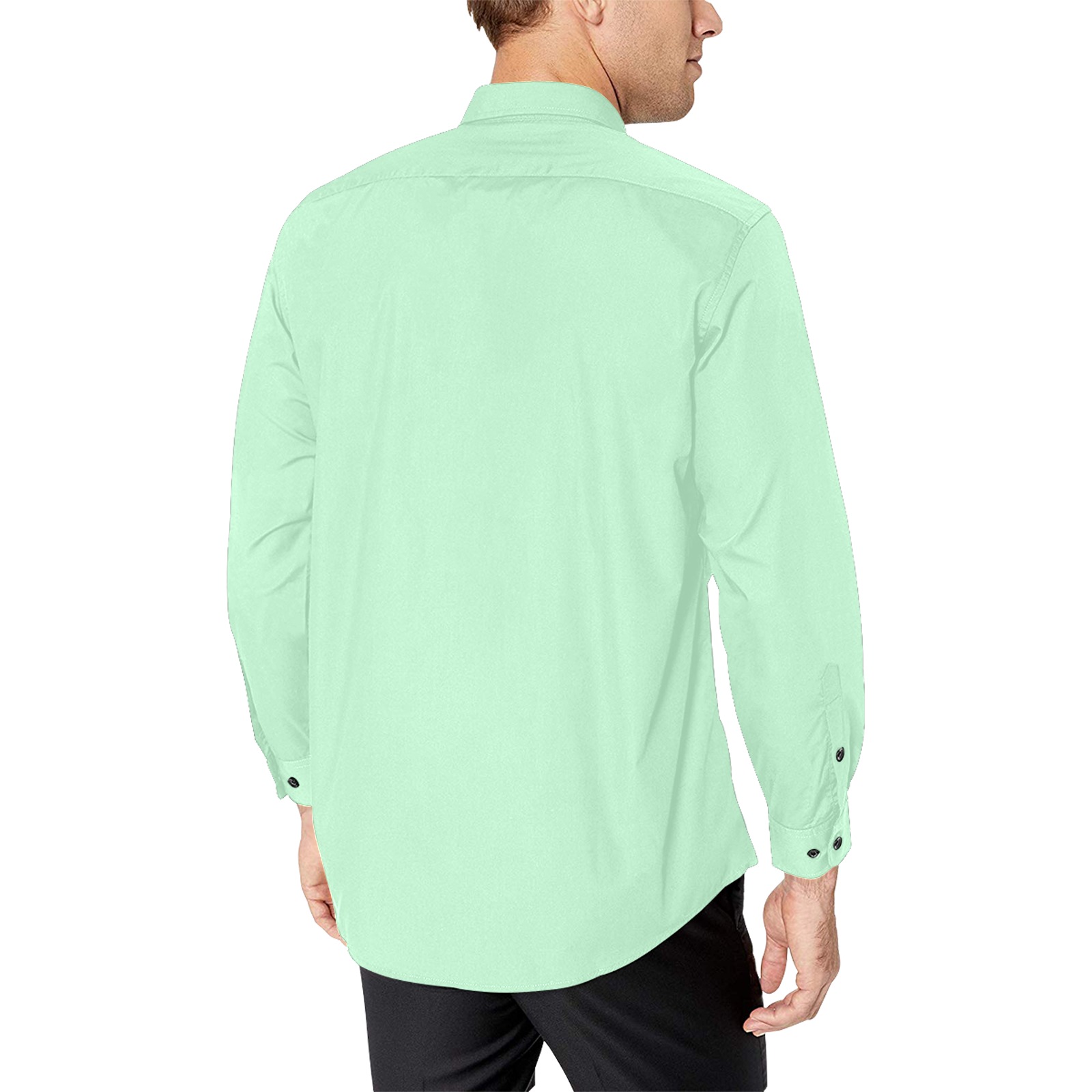 pastel green Men's All Over Print Casual Dress Shirt (Model T61)