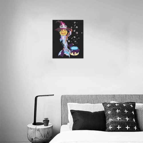 Mermaid Witch & Her Cauldron of Magic Frame Canvas Print 8"x10"