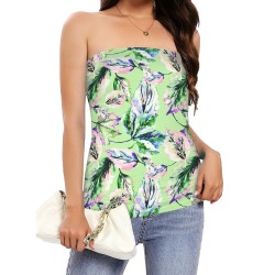 Leaves Nature colorful G Women's Long Tube Top (Model T84)