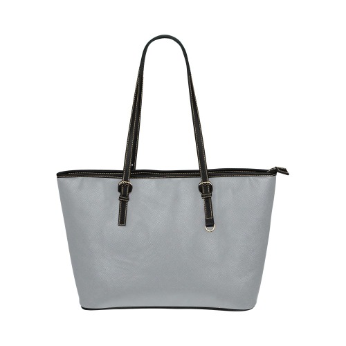 Stratocumulus gray Leather Tote Bag/Large (Model 1651)