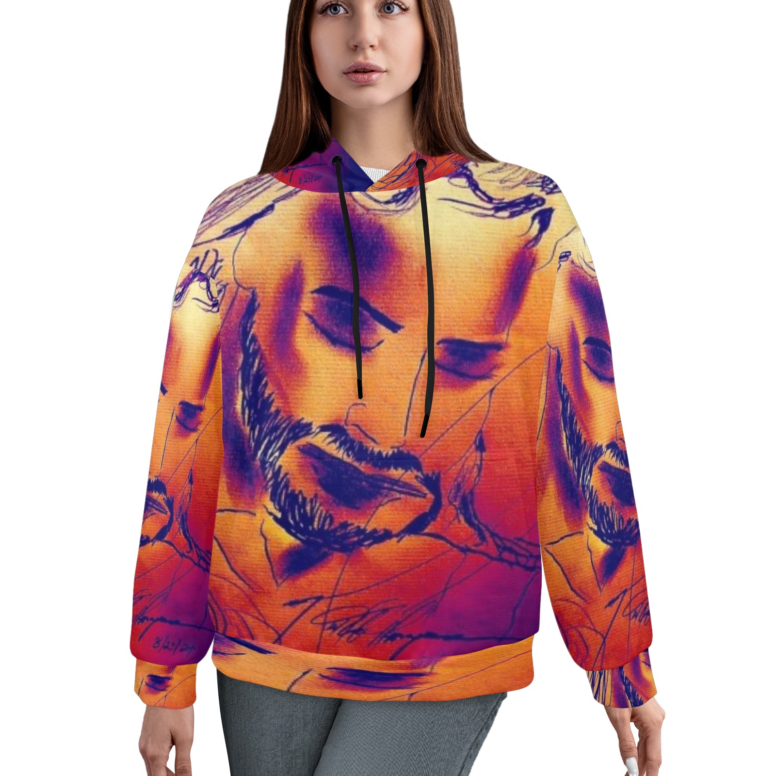 Thinking of You Women's All Over Print Hoodie (Model H61)