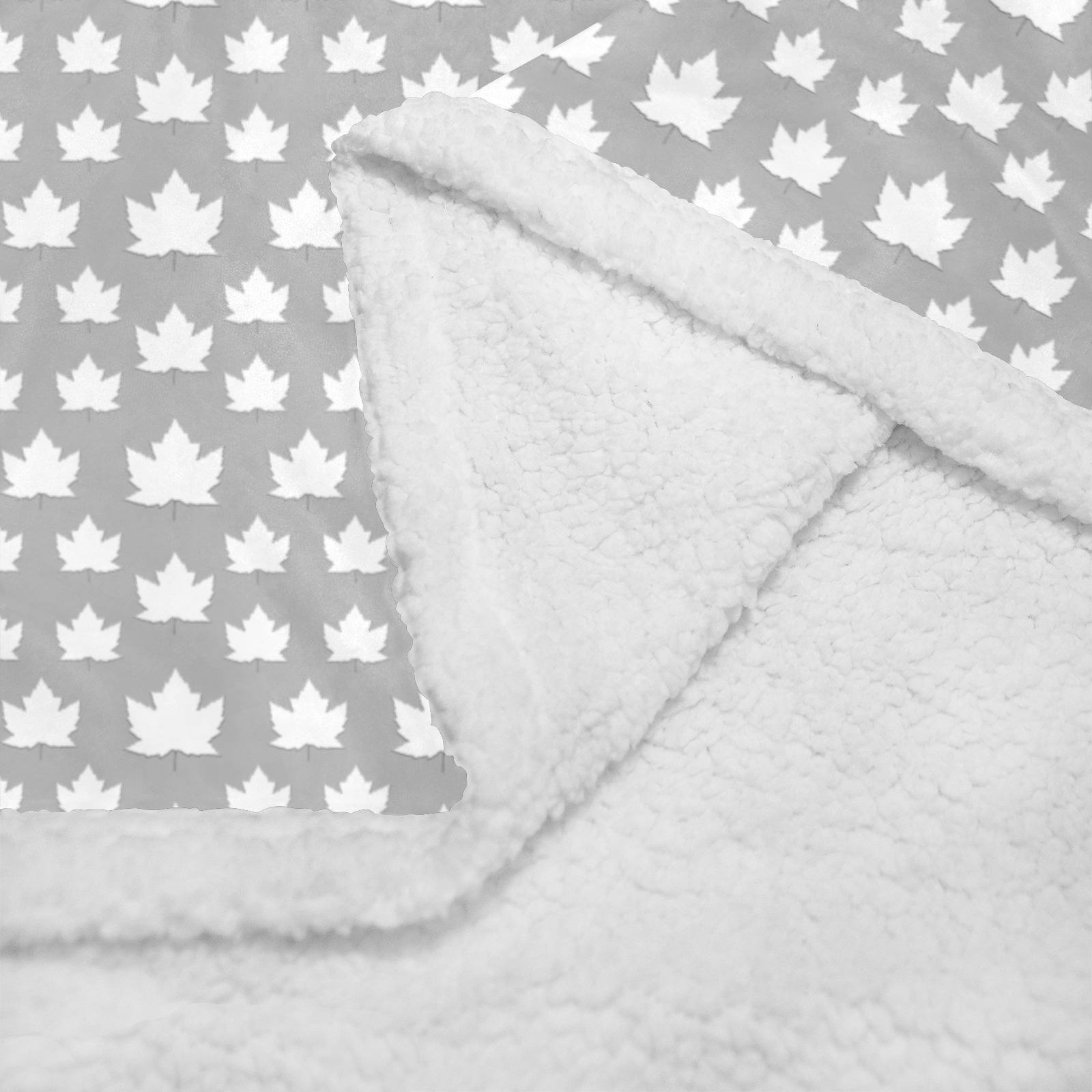 White Canada Cozy Double Layer Short Plush Blanket 50"x60"