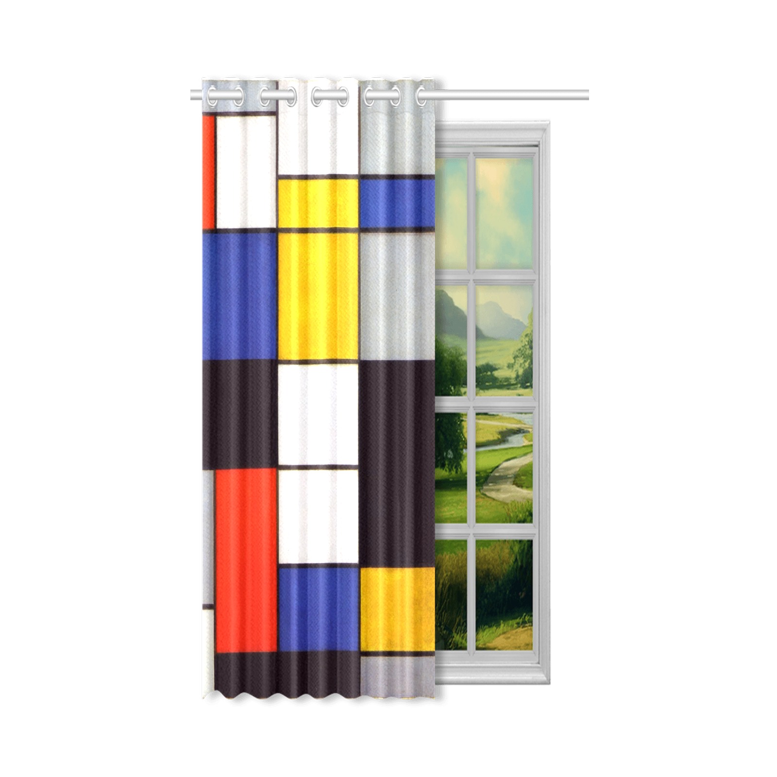 Composition A by Piet Mondrian Window Curtain 52" x 72"(One Piece)