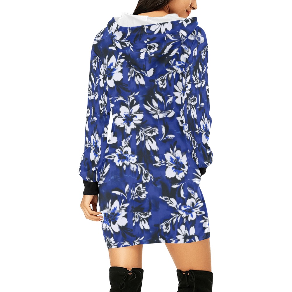 Flowery distortion mosaic All Over Print Hoodie Mini Dress (Model H27)