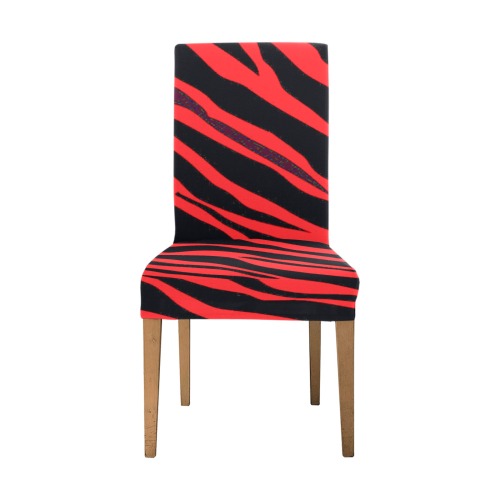 Red Zebra Stripes Removable Dining Chair Cover