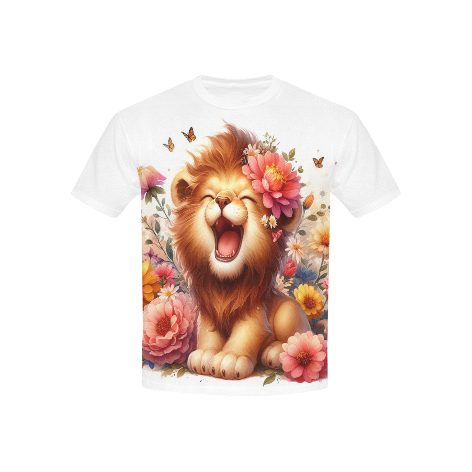 Watercolor Lion 2 Kids' All Over Print T-shirt (USA Size) (Model T40)