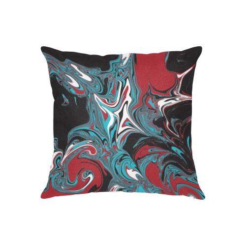 Dark Wave of Colors Linen Zippered Pillowcase 18"x18"(Two Sides)