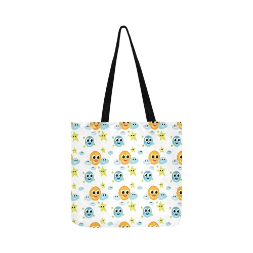Sun, moon, stars and clouds pattern Reusable Shopping Bag Model 1660 (Two sides)