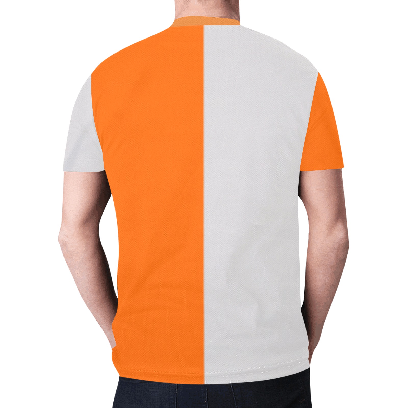 orangegreyhalf2 New All Over Print T-shirt for Men (Model T45)
