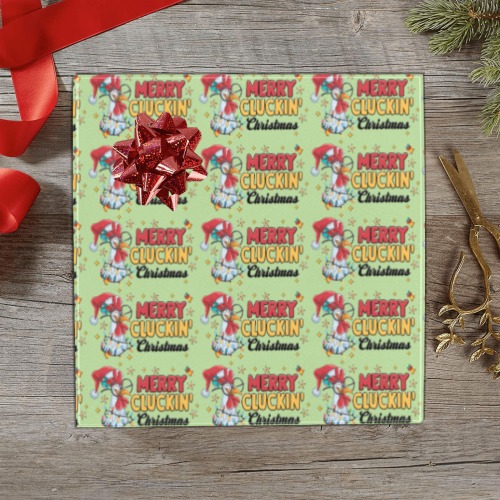 Merry Cluckin Chistmas Gift Wrapping Paper 58"x 23" (1 Roll)