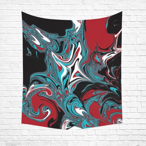 Dark Wave of Colors Polyester Peach Skin Wall Tapestry 51"x 60"