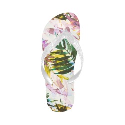 Abstract palms leaf colorful paint-8B Flip Flops for Men/Women (Model 040)
