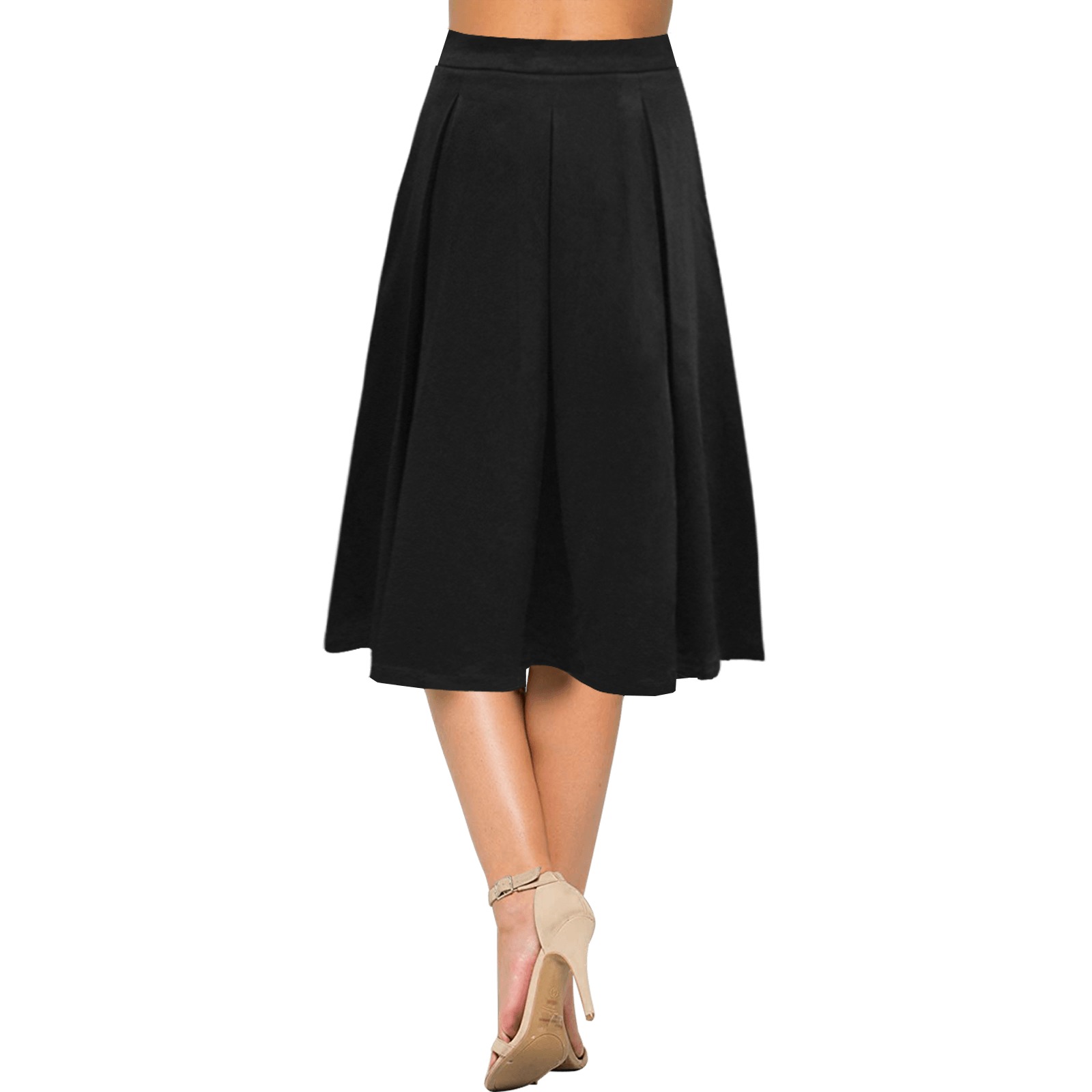 Black Crepe Dress Mnemosyne Women's Crepe Skirt (Model D16)