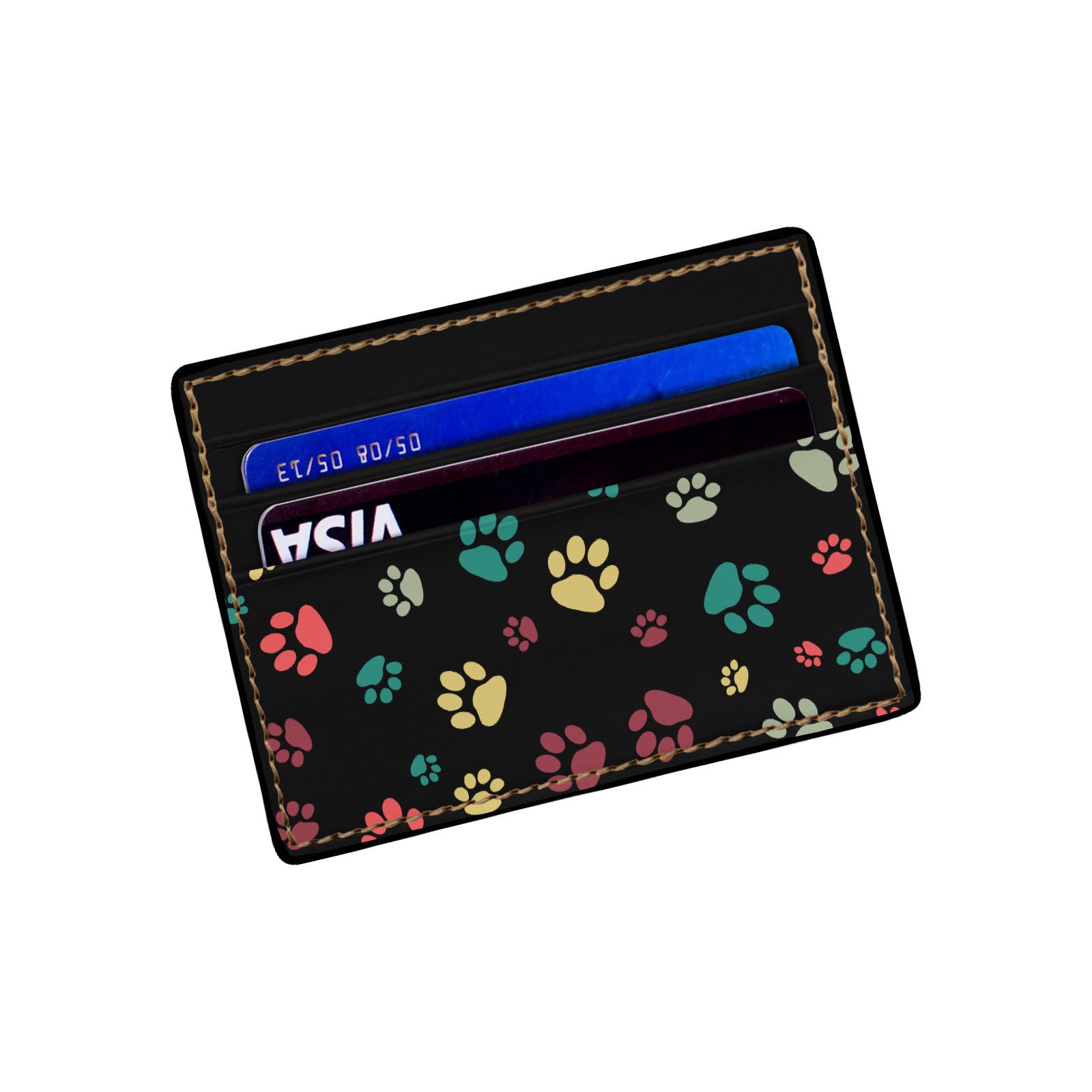 Dog paw print wallet - Black Card Holder