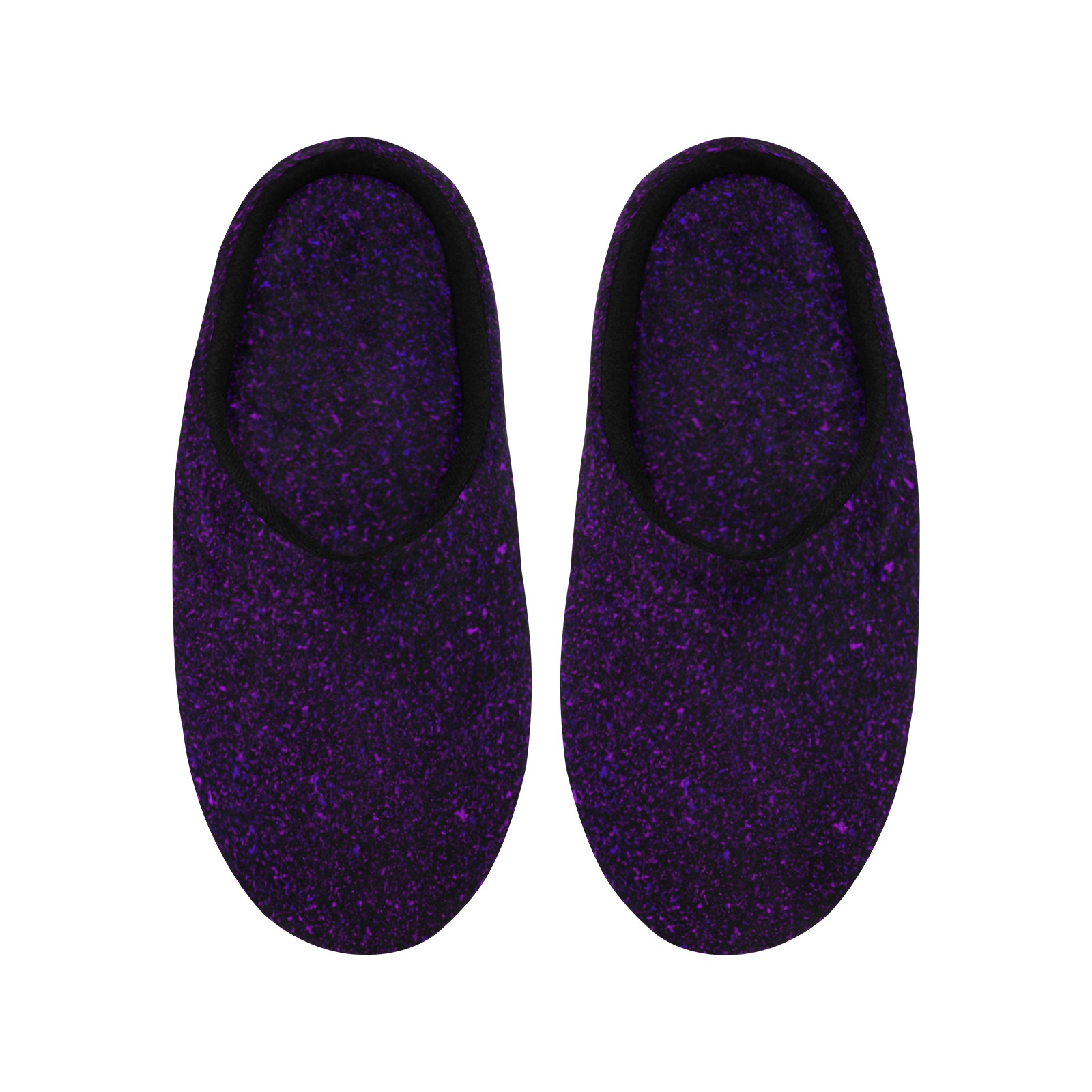 Ô Lavender and Blue Night Sky Women's Non-Slip Cotton Slippers (Model 0602)