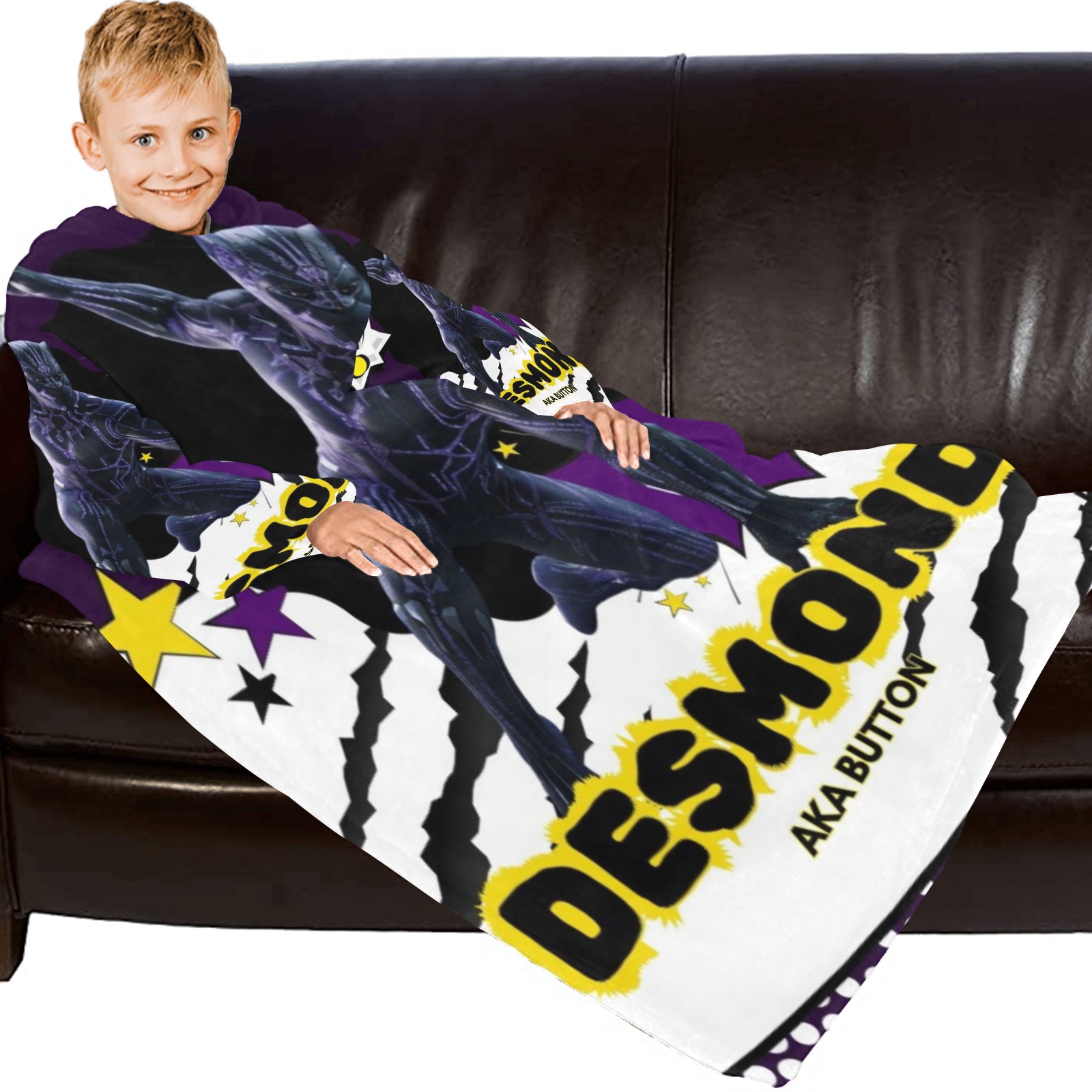 image0 (1) desmont Blanket Robe with Sleeves for Kids