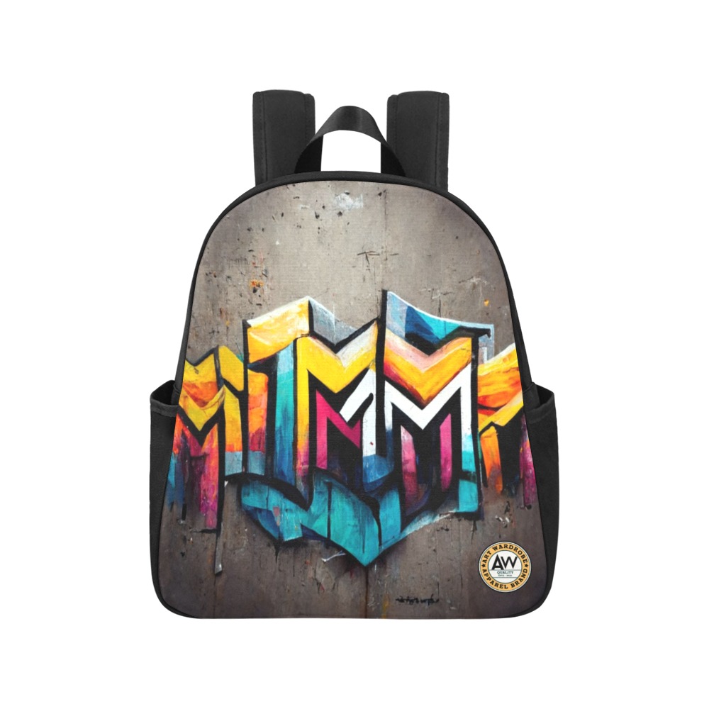colourful graffiti wall Multi-Pocket Fabric Backpack (Model 1684)