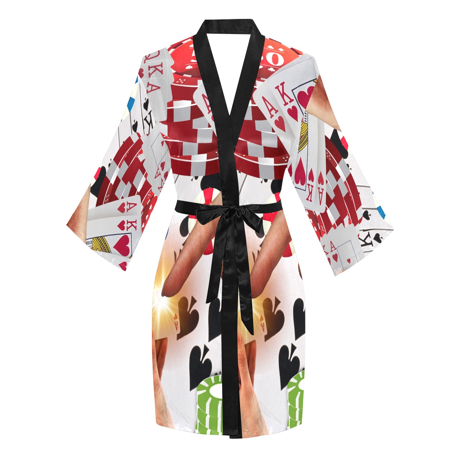 POKER NIGHT TOO Long Sleeve Kimono Robe