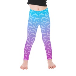 Kids Purple Sky Ombre Dolphins Leggings Kid's Ankle Length Leggings (Model L06)