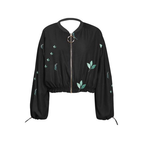 leaf Cropped Chiffon Jacket for Women (Model H30)