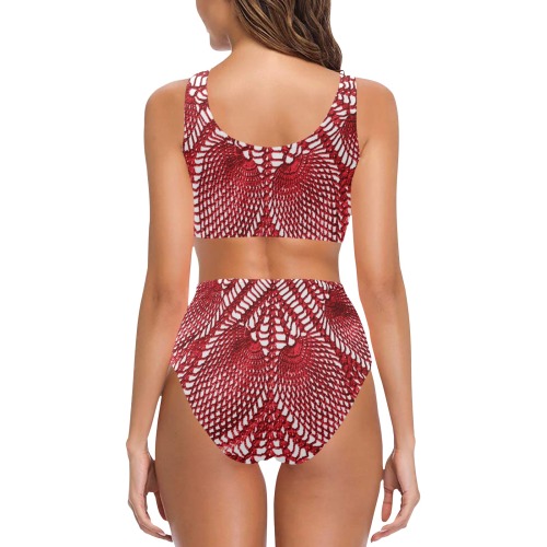 Bikini Swimsuit  crochet print- for HER Chest Bowknot Bikini Swimsuit (Model S33)
