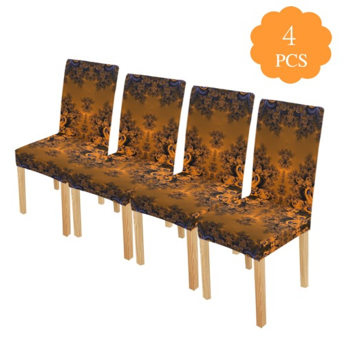 Orange Groves at Dusk Frost Fractal Chair Cover (Pack of 4)