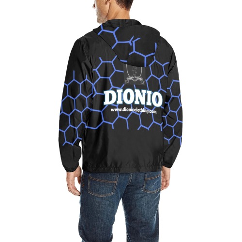 Dionio Clothing - Quilted Windbreaker ( Black & White shield Logo Geometric) All Over Print Quilted Windbreaker for Men (Model H35)